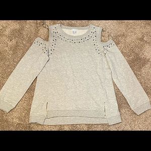 Grey Open Shoulder Long Sleeve Size:M